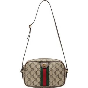 Gucci Ophidia GG Small Shoulder Bag Beige Ebony Canvas 517350